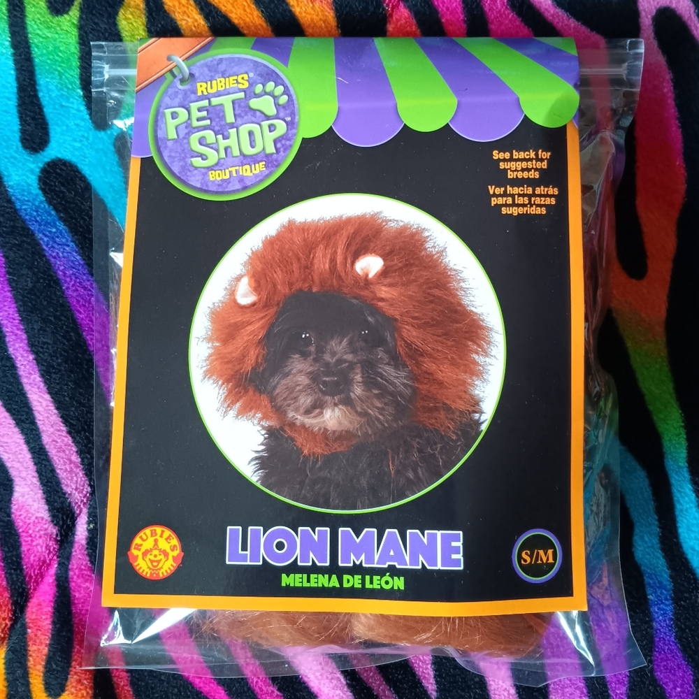 🖤🎃*4/$15* Rubies Pet Shop Lion Mane Wig Costume Cat Dog Halloween Small Medium